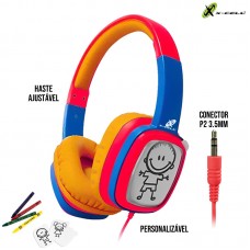 Headphone P2 Kids XC-HS17 X-Cell - Vermelho Azul